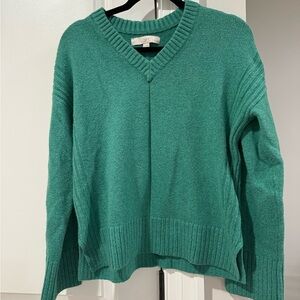 LOFT Vibrant Green V-Neck Sweater